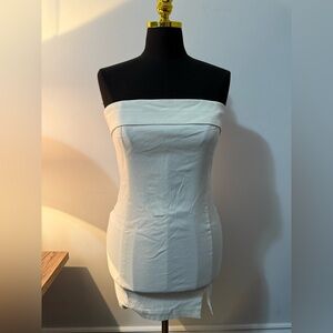 Fashion Nova Elegant White Strapless Dress